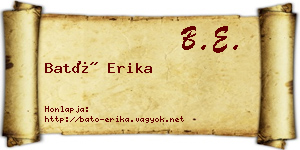 Bató Erika névjegykártya
