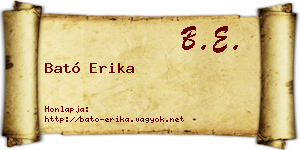 Bató Erika névjegykártya
